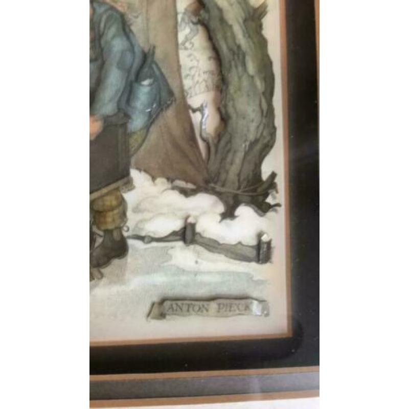 Anton Pieck 3 D ice skating 33.5x26.5 cm