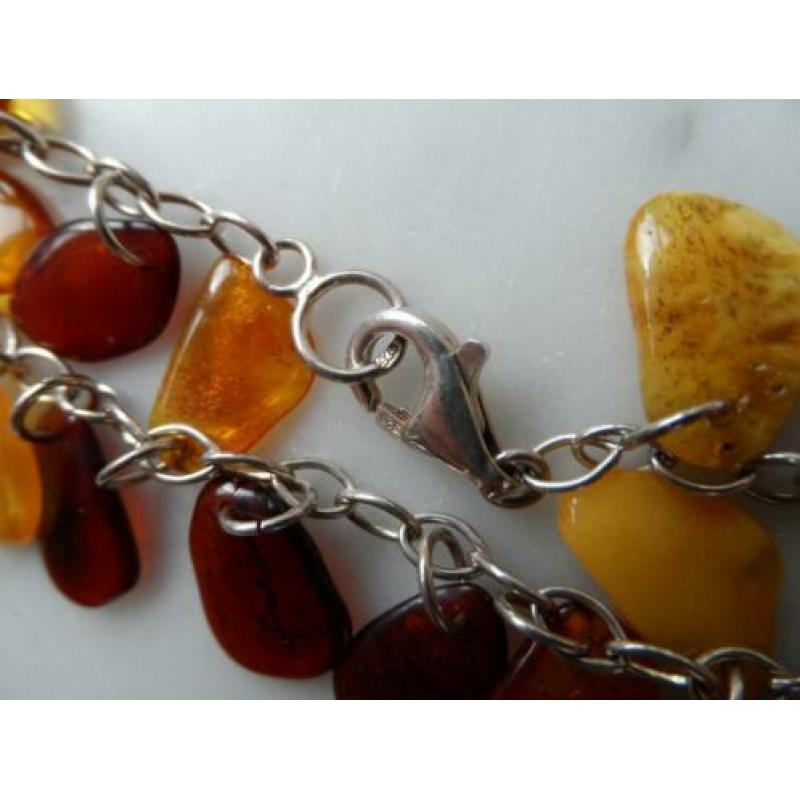 Vintage barnsteen bedelarmband echt zilver MOGGIES