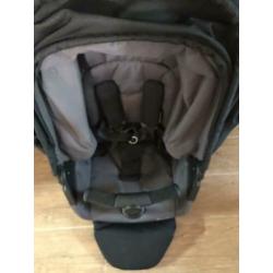 Kinderwagen 3 delig met accessoires kleur zwart grijs