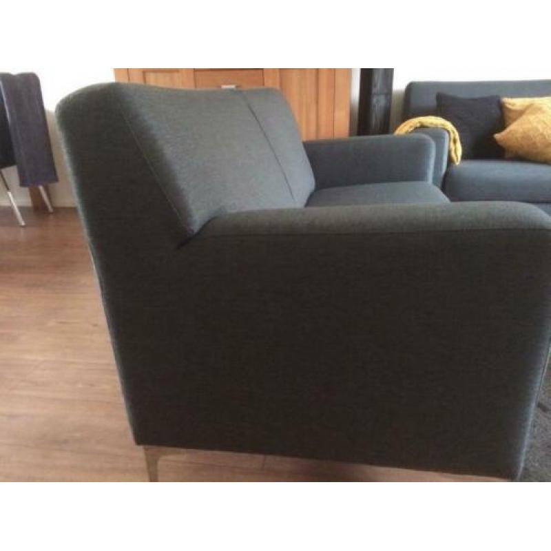 grijs blauwe bank, 2 en 3 zits
