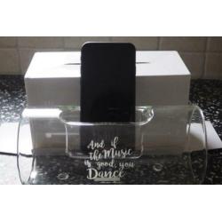 Glazen music-soundbar (versterker voor muziek op smartphone)