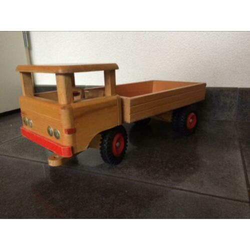 Antieke houten vrachtwagen kiepwagen jaren 60 / 70