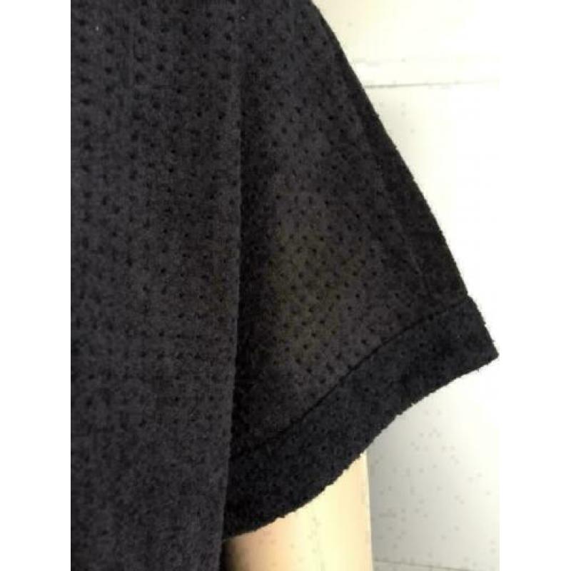 D03 GARCIA maat M=38/40 imitatie-suede leren jurk zwart