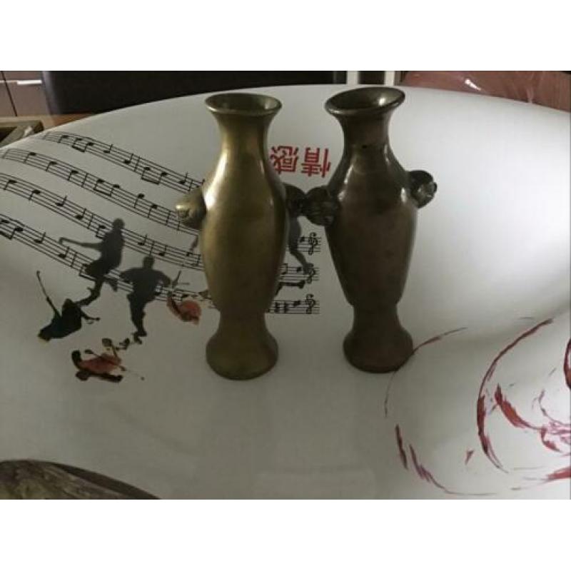 2 x antieke Chinese bronzen vaasje