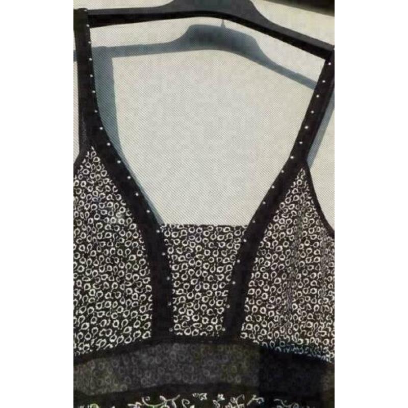 ASHLEY BROOKE zwart/wit stretch jurk met strass mt 40