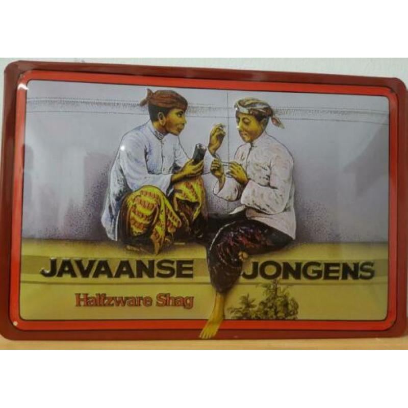 Javaanse Jongens halfzware shag reclamebord metaal relief