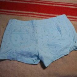 Licht-blauwe korte broek.Stiksel.Mt 38.Merk Denim & Co