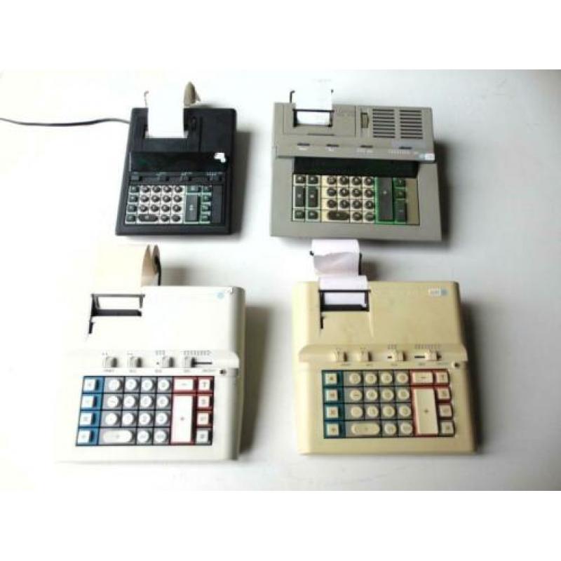 4x Olivetti elektronische rekenmachines