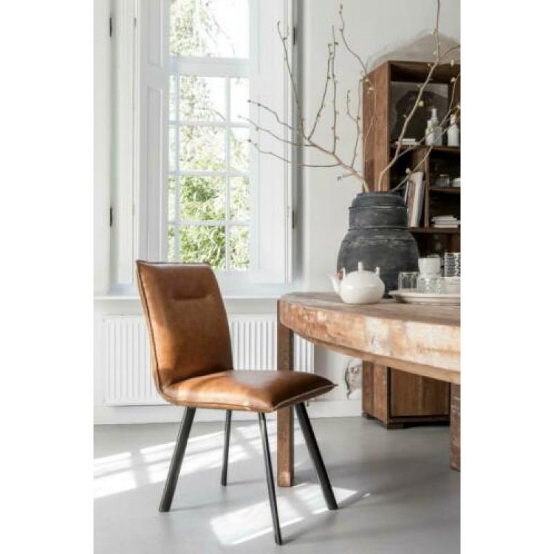 Set van 2 Eetkamerstoel Montana gerecycled leer DTP import