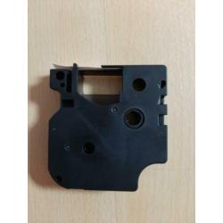 Dymo Rhino label cassette tape 12mm x 5.5 m wit met zwart
