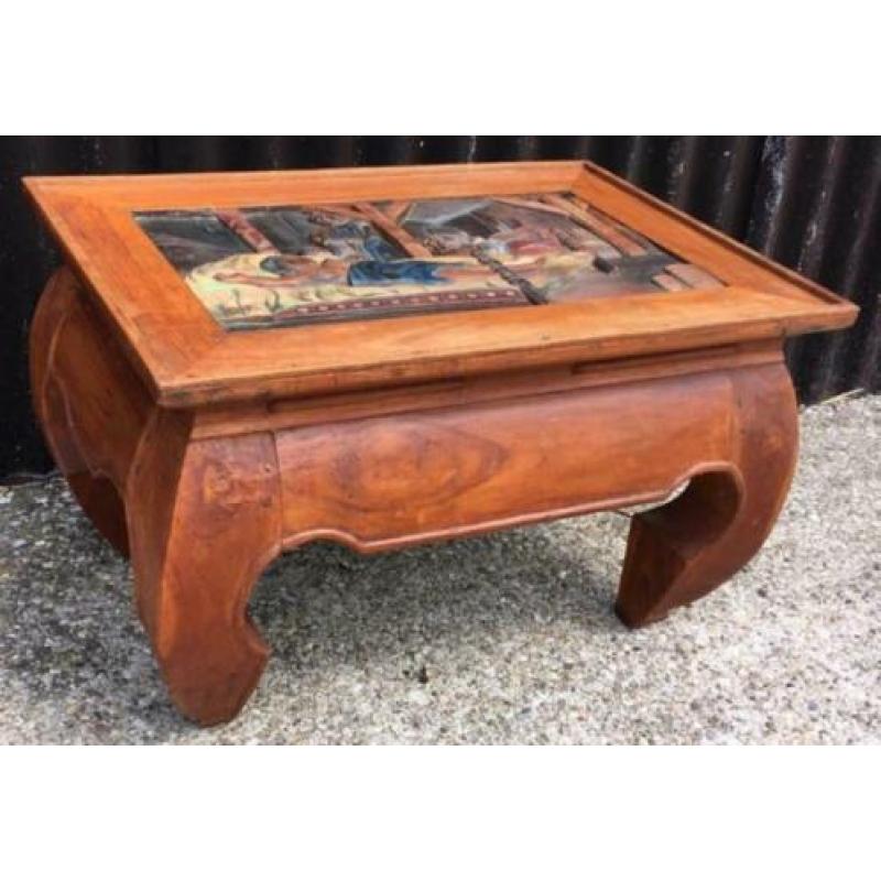 Opiumtafel houtsnijwerk opium tafel indonesie massief teak