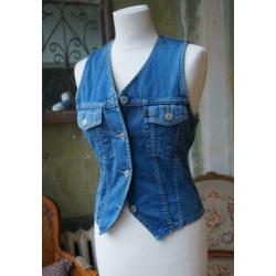 Vintage spijkergoed vest gilet Chipie mt 36/38