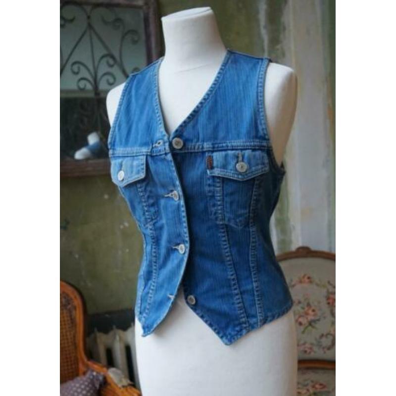 Vintage spijkergoed vest gilet Chipie mt 36/38