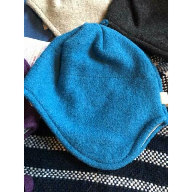 Muts van gekookte wol DISANA diverse kleuren mt 1 *NIEUW*