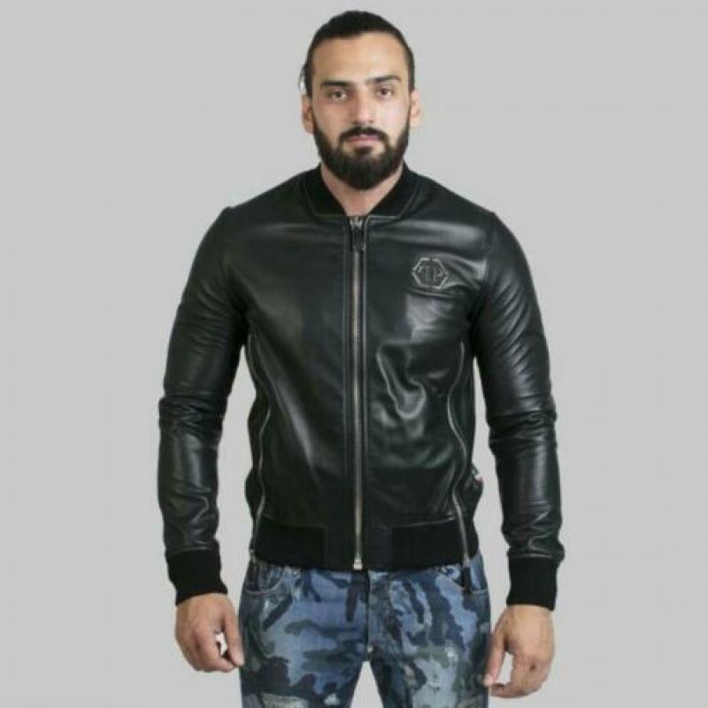 Philipp Plein bomber jack leren jas Serge maat M nieuw