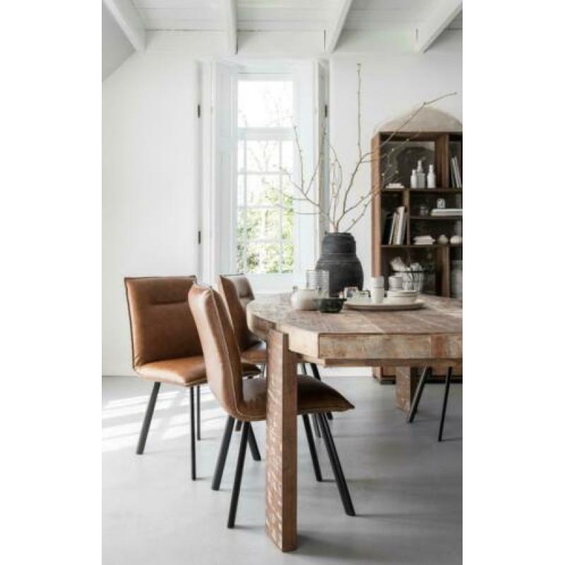 Set van 2 Eetkamerstoel Montana gerecycled leer DTP import