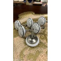 6 porcelijnen knoppen vintage