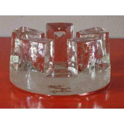 Retro vintage Georgshütte design theelicht van massief glas