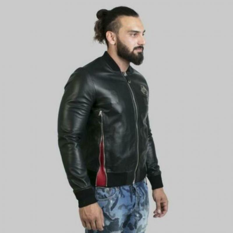 Philipp Plein bomber jack leren jas Serge maat M nieuw