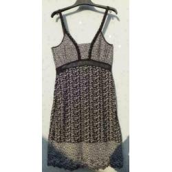 ASHLEY BROOKE zwart/wit stretch jurk met strass mt 40