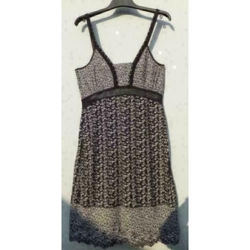 ASHLEY BROOKE zwart/wit stretch jurk met strass mt 40