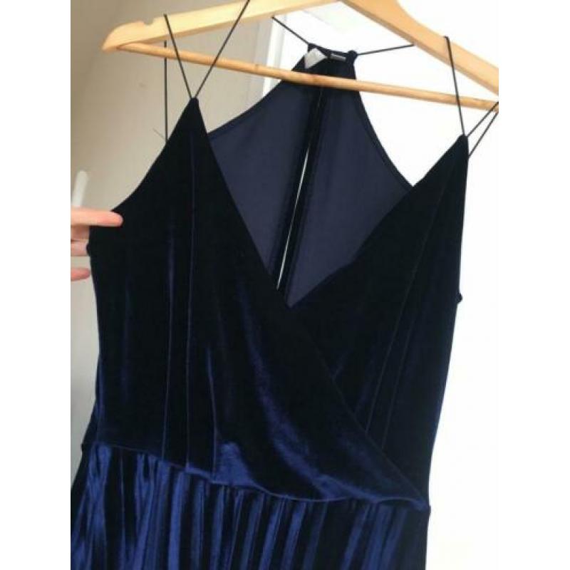 Asos Velvet Blauwe Galajurk, Maat M (S of L kan ook)
