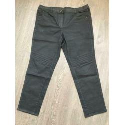 Dames broek zwart leatherlook, grote maat, Samoon Mt 48