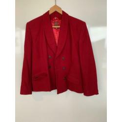 prachtig diep rood jasje van Pauw Amsterdam maat 3 vintage