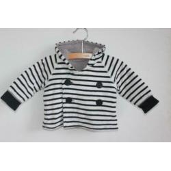 Marineblauw-ecru jasje van Petit Bateau maat 62 (8915)