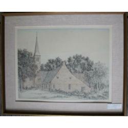De Winsinghhof en de Catharina kerk Roden, uit 1969. Gesign