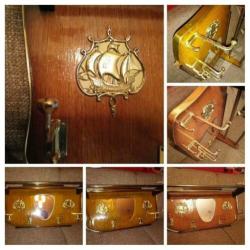 Vintage kapstok mes messing details.jaren 50-60.