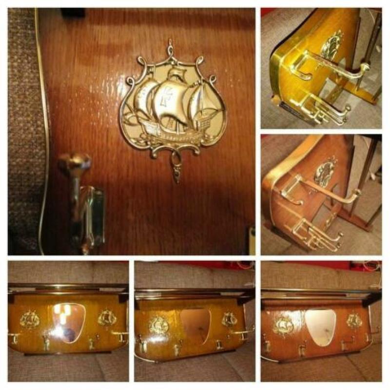 Vintage kapstok mes messing details.jaren 50-60.