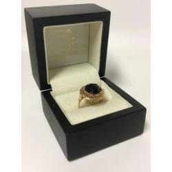 TN-4720419 Antiek Gouden Rozet Ring Facetgeslepen Granaat