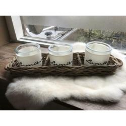 RIVIÈRA MAISON rustic rattan mandje met waxine houders