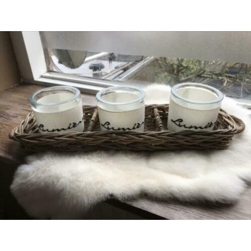 RIVIÈRA MAISON rustic rattan mandje met waxine houders