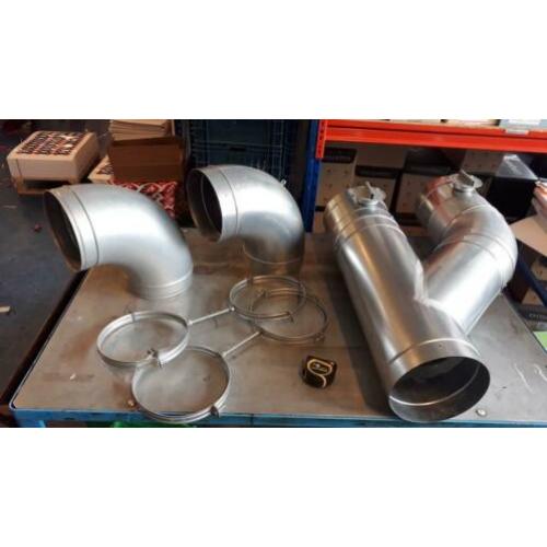 Aluminium afvoer/lucht pijpen 200 mm doorsnee