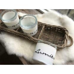 RIVIÈRA MAISON rustic rattan mandje met waxine houders