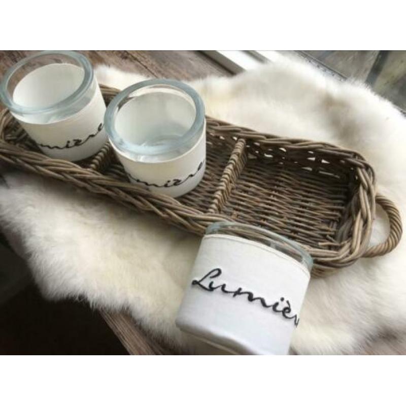 RIVIÈRA MAISON rustic rattan mandje met waxine houders