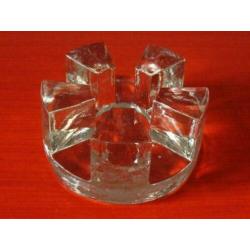 Retro vintage Georgshütte design theelicht van massief glas