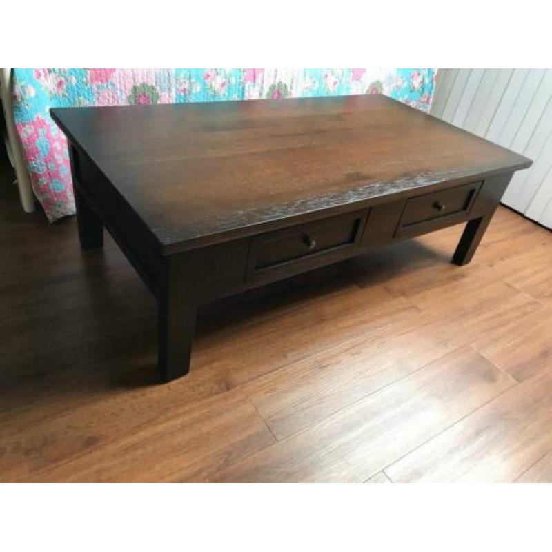 Massief eiken salontafel 140 75 cm 4 laadjes
