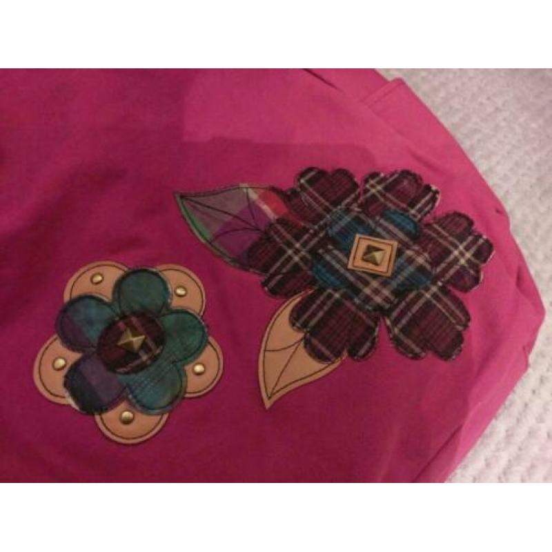 Leuke roze schoudertas vn stof zgan shopper tas van Claire's