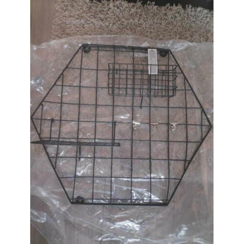 Wandrek metaal zwart 50x50 cm h&s collectie incompleet nieuw