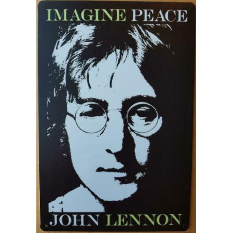 John Lennon Imagine reclamebord vintage wandbord van metaal