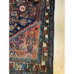 Vintage handgeknoopt perzisch tapijt loper Hamadan 286x87