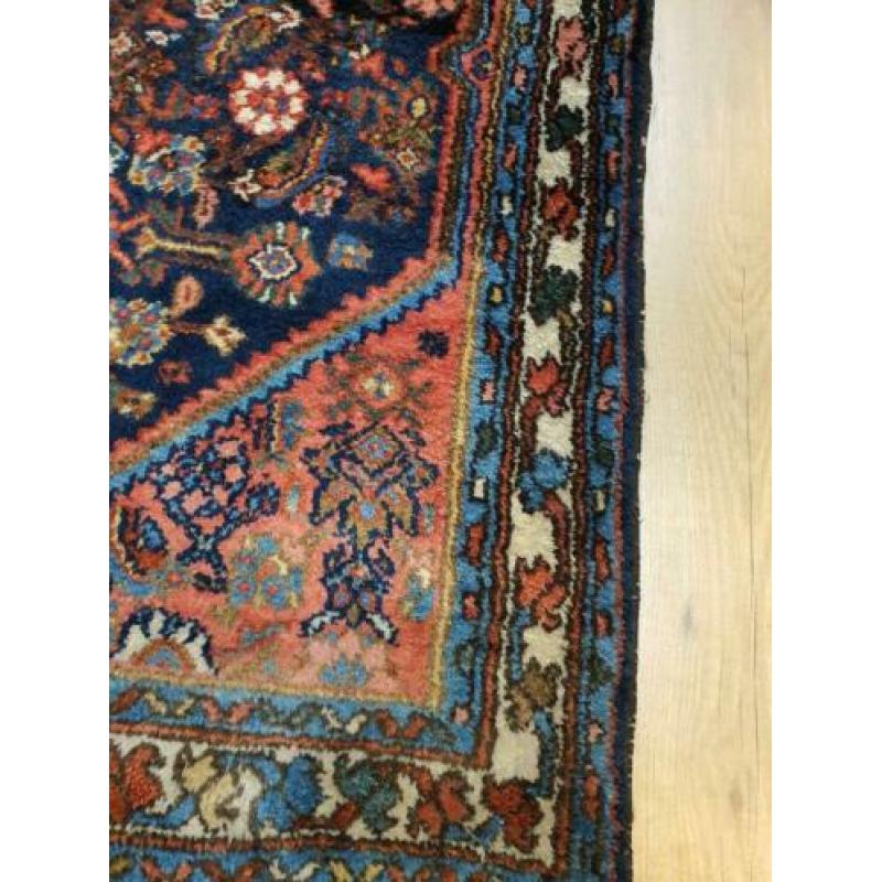 Vintage handgeknoopt perzisch tapijt loper Hamadan 286x87
