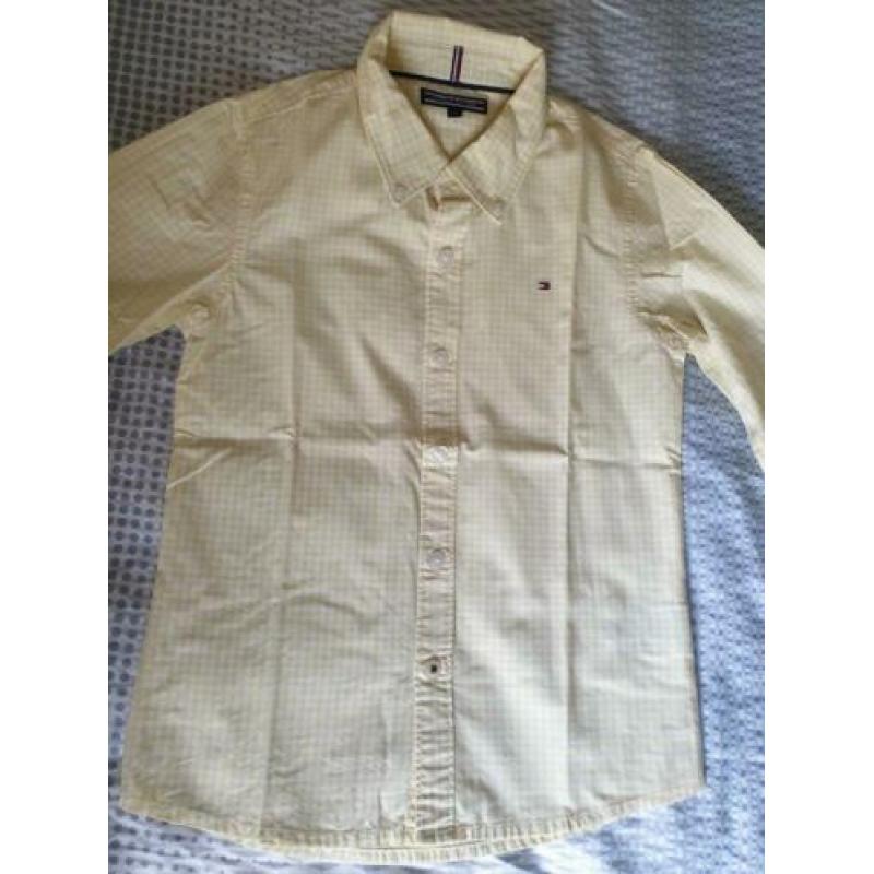 Overhemd Tommy Hilfiger lichtgeel geruit mt. 128