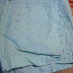 Licht-blauwe korte broek.Stiksel.Mt 38.Merk Denim & Co