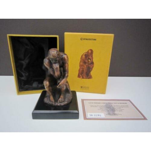 Bronzen beeld Rodin- de Denker (De Agostini) in doos
