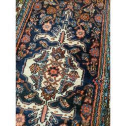 Vintage handgeknoopt perzisch tapijt loper Hamadan 286x87