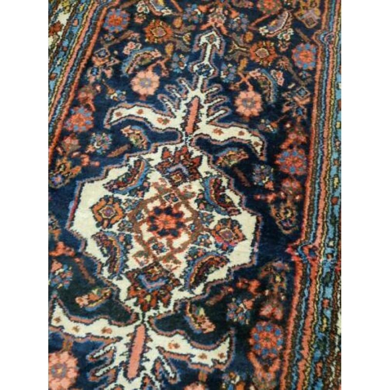 Vintage handgeknoopt perzisch tapijt loper Hamadan 286x87